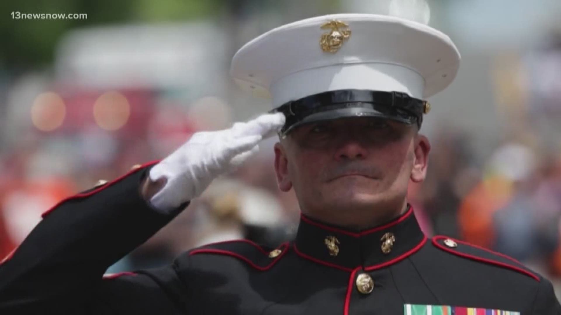 The Saluting Marine is coming to Hampton Roads as part of his Salute Across America tour.