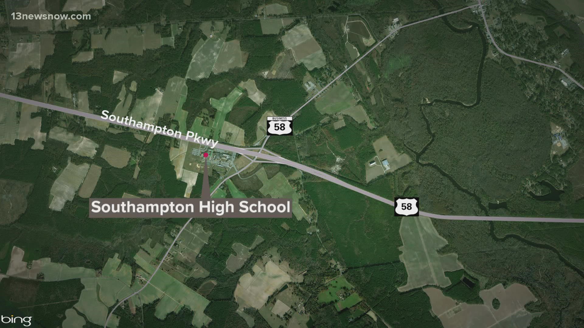 Southampton High School went on lockdown Thursday morning as county sheriffs searched the building for a possible weapon.