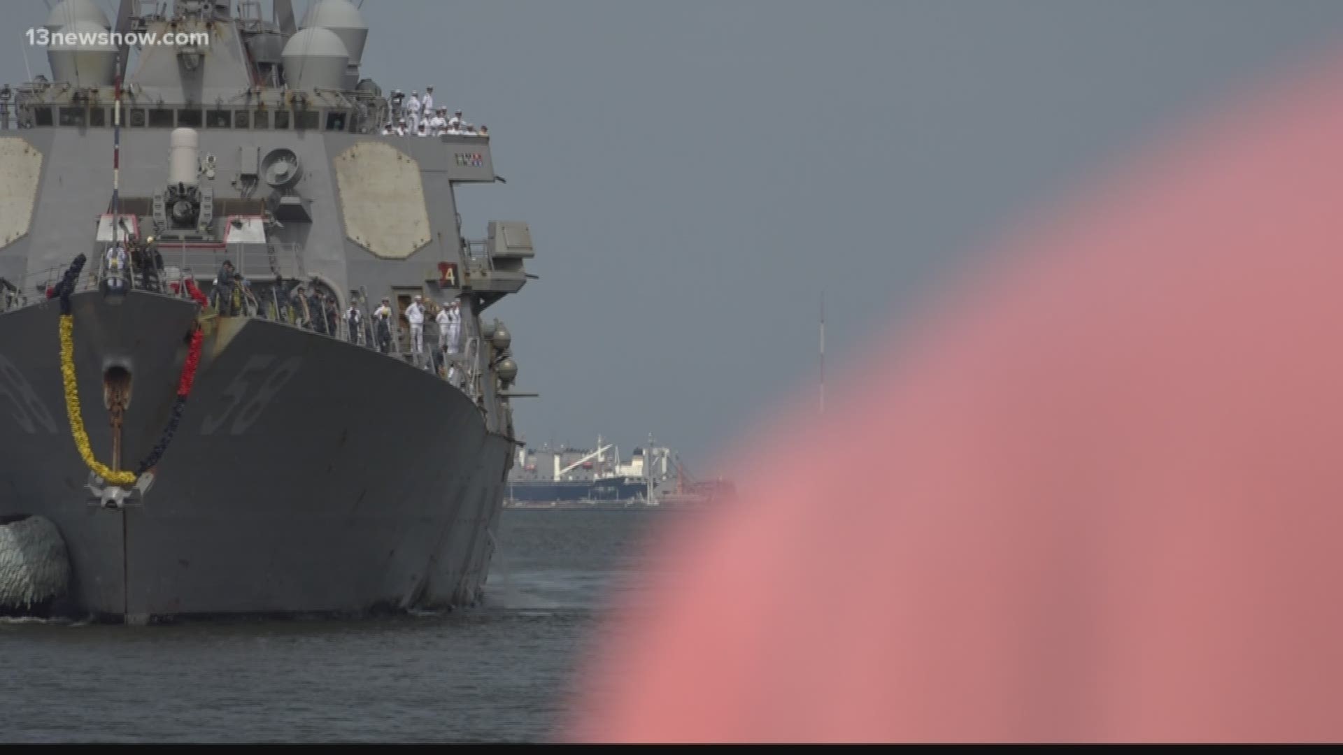 Over 300 sailors returned home on Friday after months at sea.