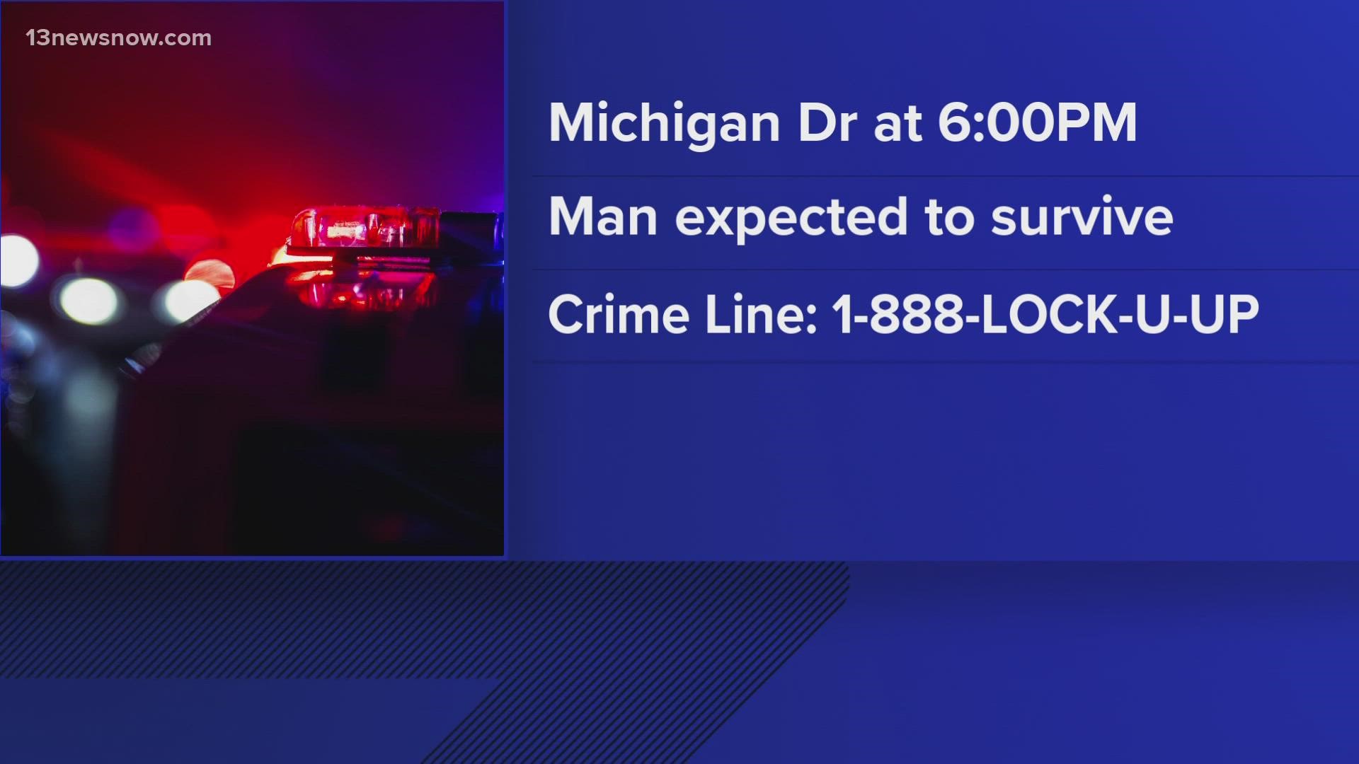 Police were called to the scene around 6 p.m. When they got there, they found a man who had been hurt. Medics took him to the hospital, and he's expected to be okay.