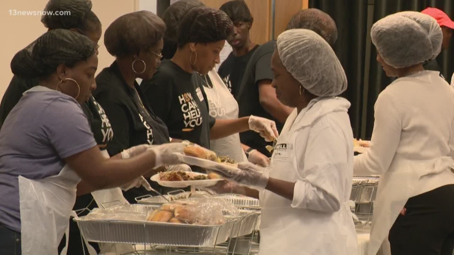 Calvary Revival Church in Norfolk hosted a feed the city event. The church and volunteers made sure more than 700 people had a hot meal for the holiday.