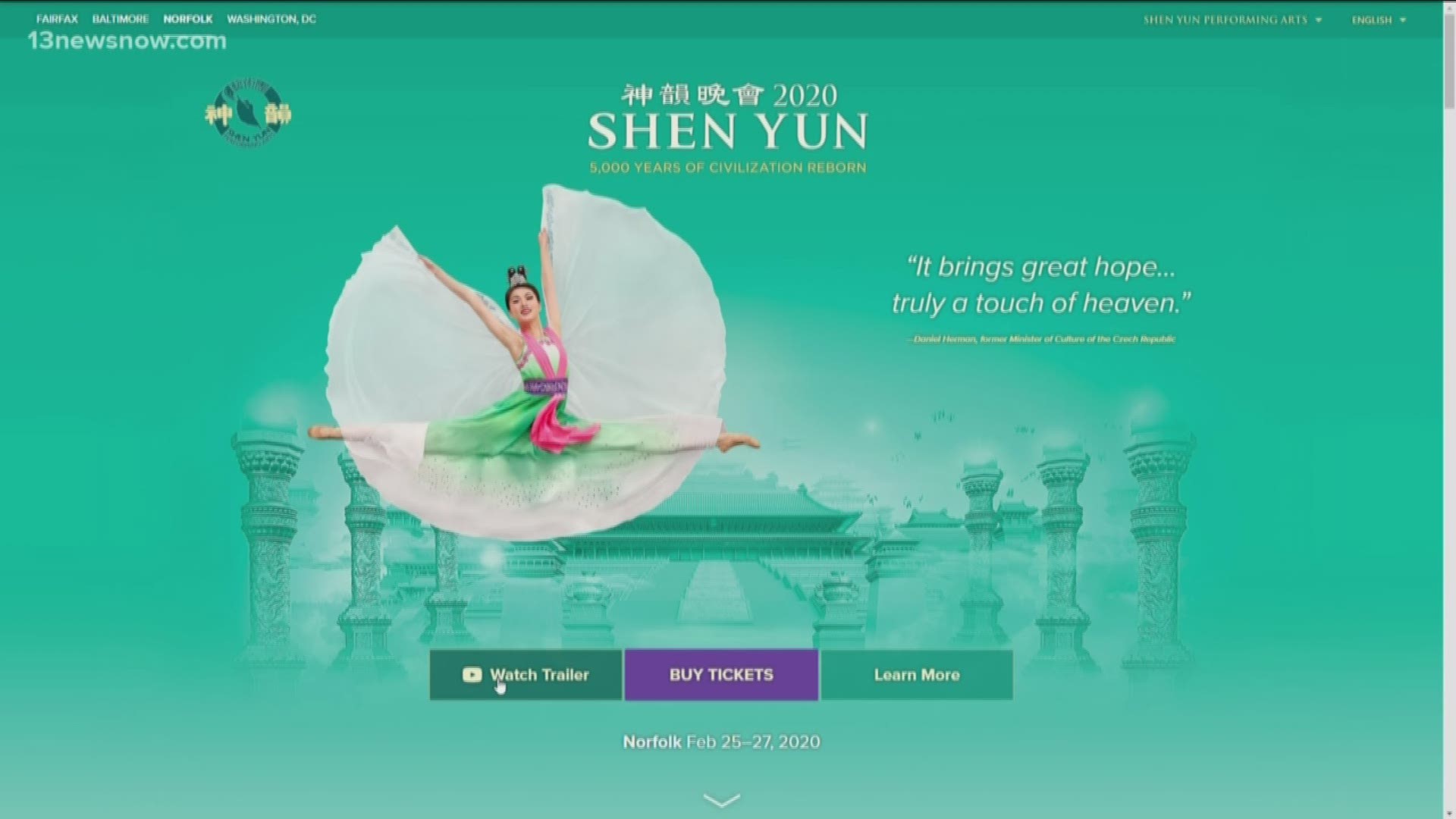 The New York-based Shen Yun company is bringing its all-new 2020 show to the area.