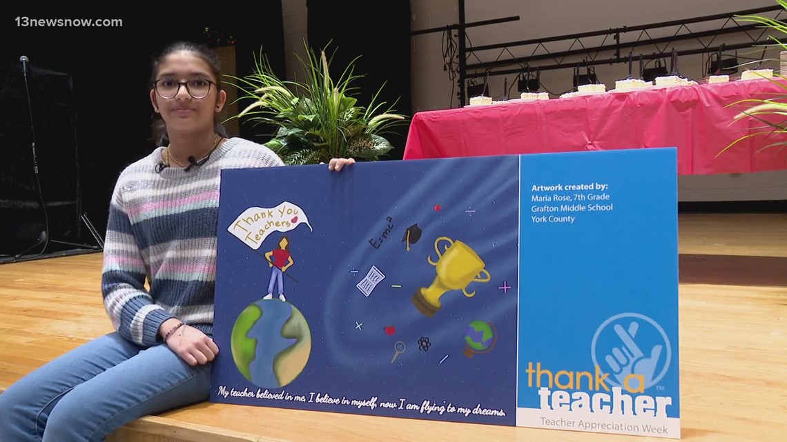 Yorktown student wins VA Lottery Thank A Teacher Art Contest - Vimarsana News