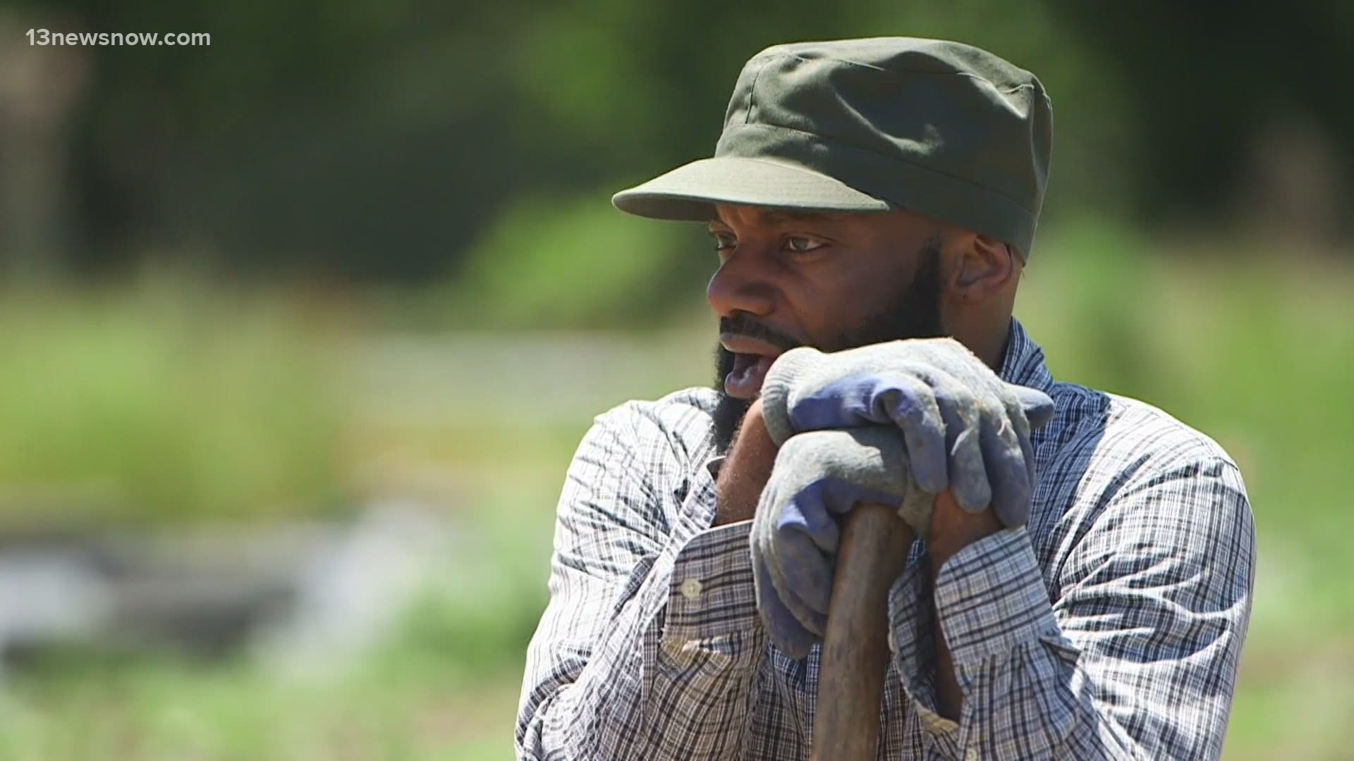 A farmer fights food insecurity through sustainable, African-American techniques at Mighty Thundercloud Edible Forest on Virginia's Eastern Shore.