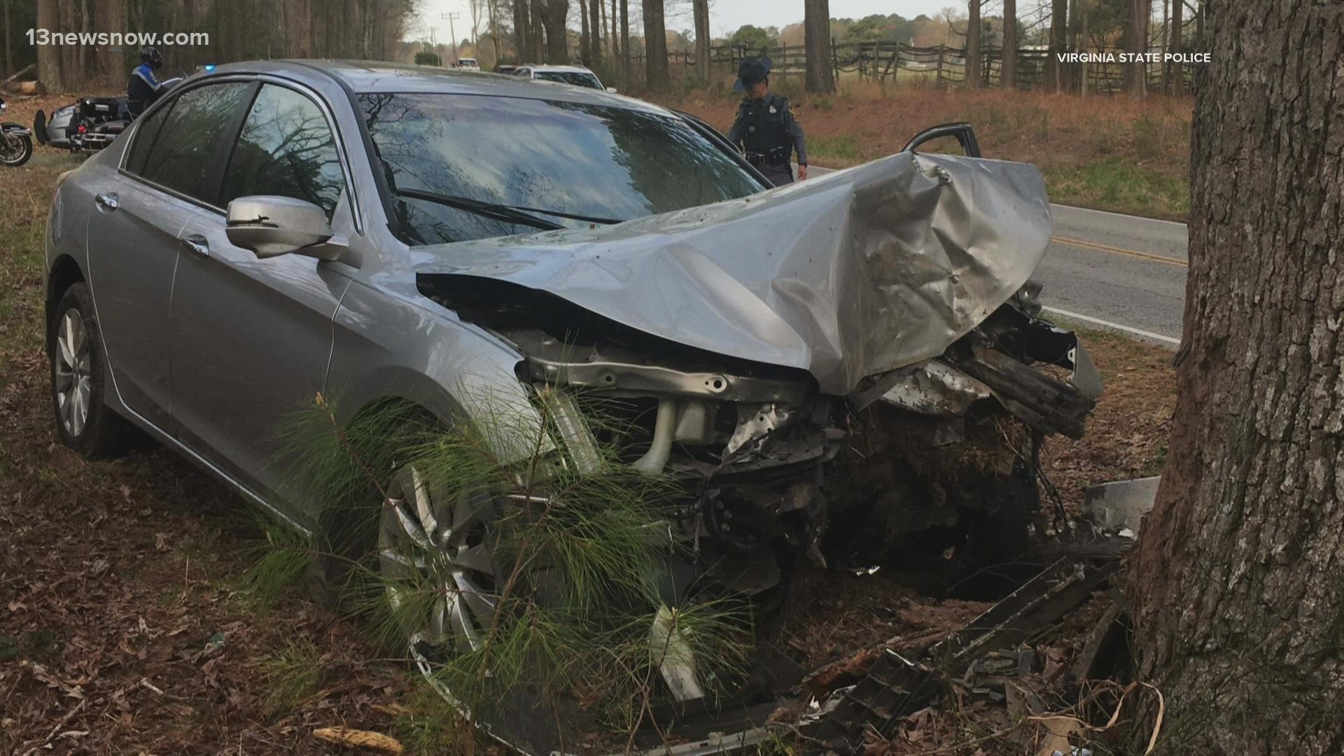 She drove off the road and struck a tree. Medics took her to the hospital, but she didn't survive.