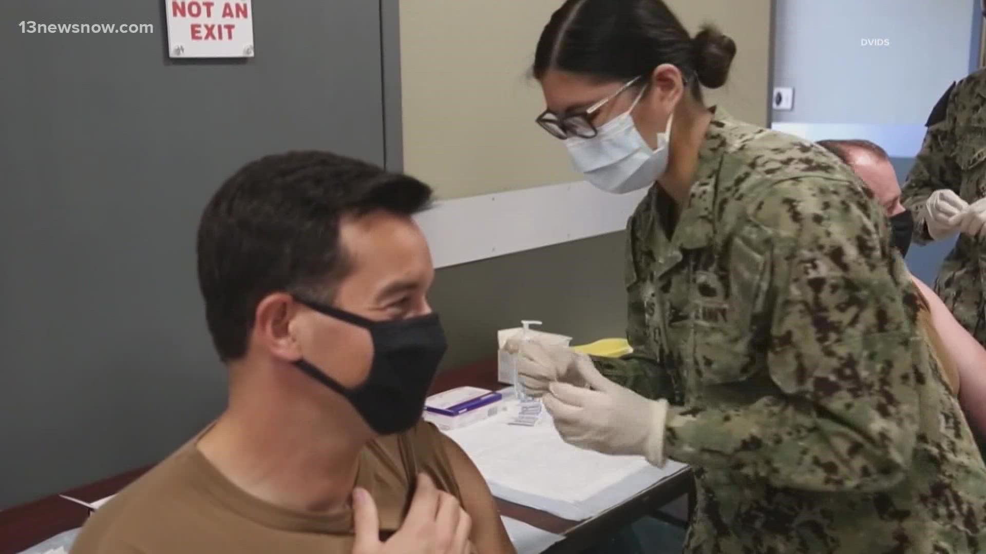 More than 800,000 service members have yet to get their shots, according to Pentagon data.