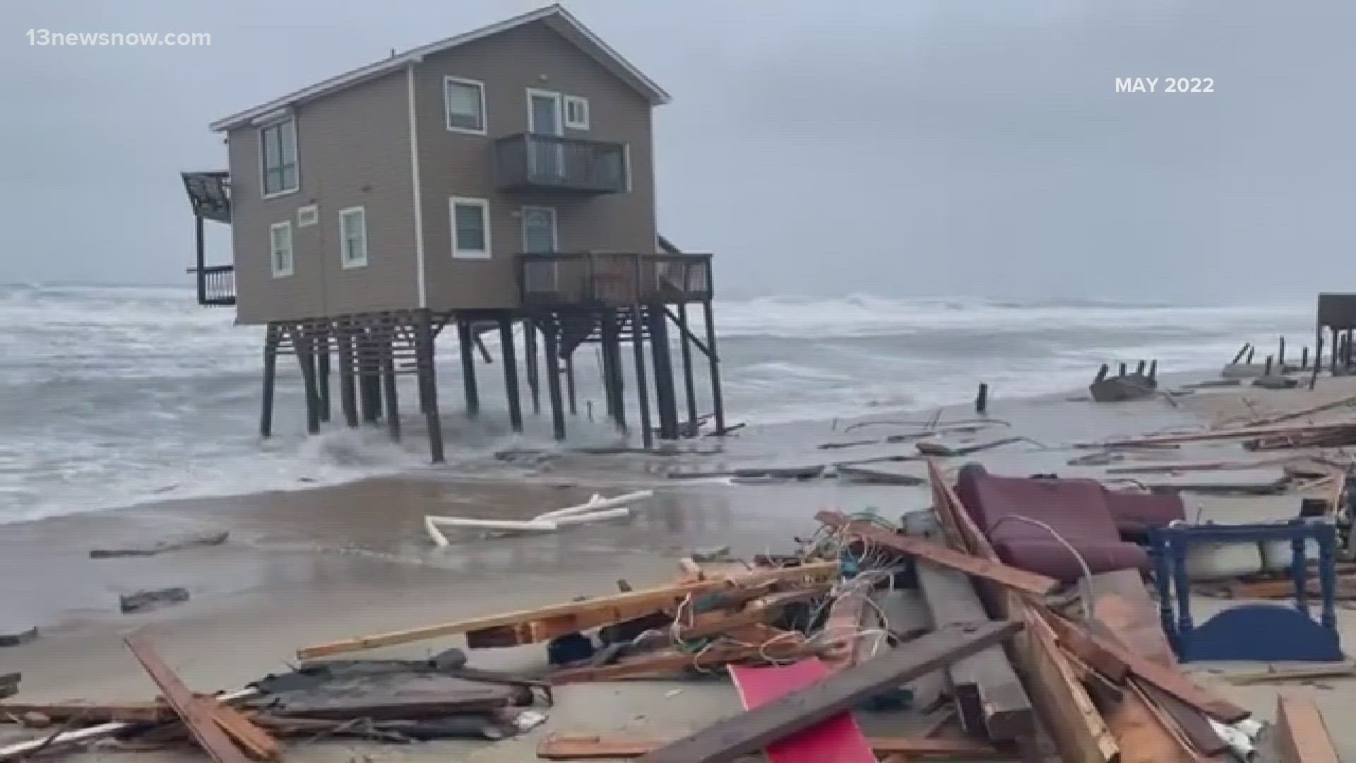 Earlier this year, a home collapsed just a block south of the Rodanthe property now undergoing demolition efforts, officials say.