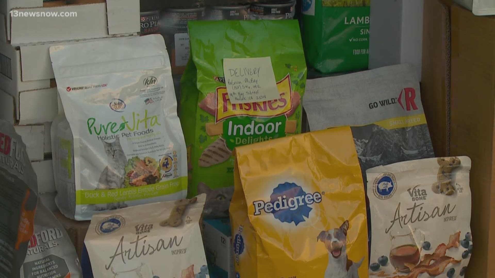 13News Now Madison Kimbro stopped by the Norfolk SPCA to take a look at their Emergency Pet Pantry that gives pet food to families in need.