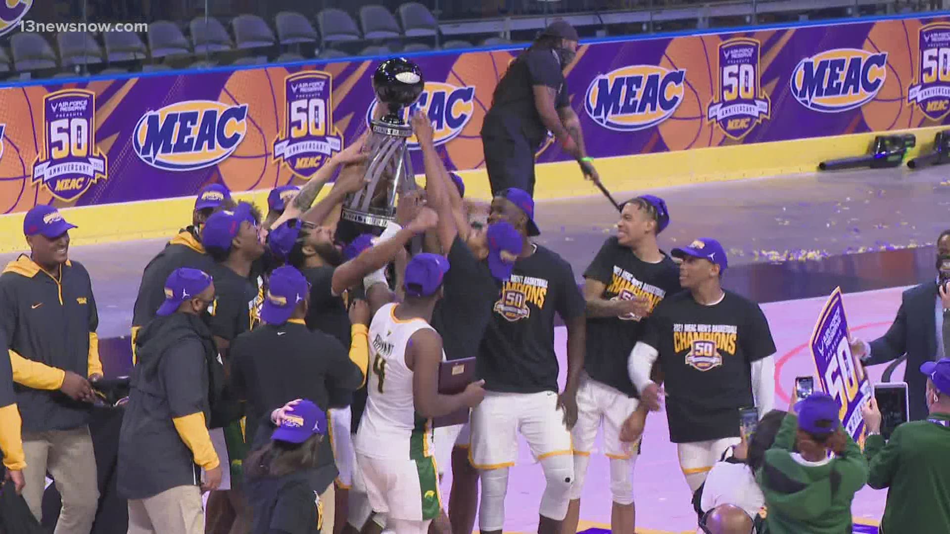 The Spartans won their second-ever MEAC title, taking the lead from the Bears midway through the first half on Saturday and never giving it up.