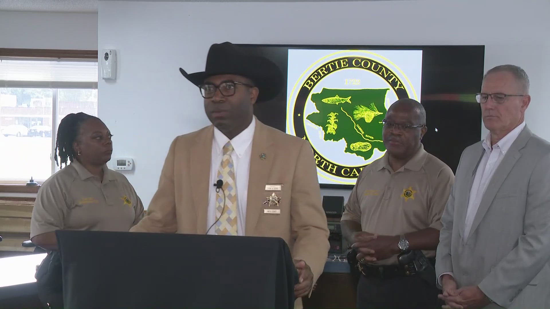 Bertie County Sheriff Tyrone Ruffin held a press conference Wednesday afternoon about a deputy-involved shooting that left a man dead Tuesday morning.