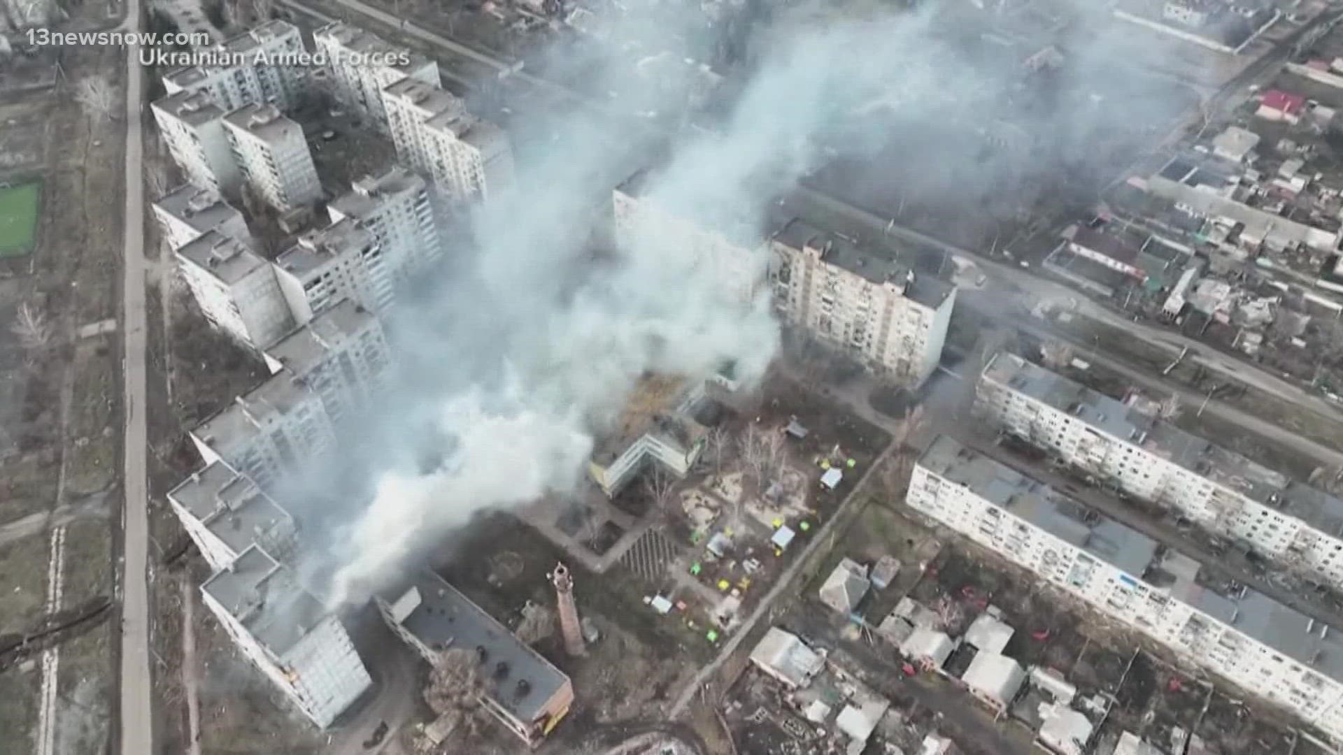 Ukrainian leaders said at least 10 civilians were killed, and 20 others were hurt, in attacks Friday.