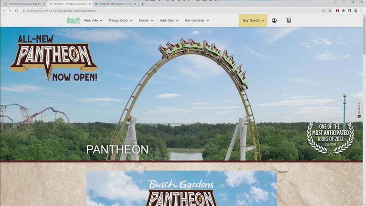 Busch Gardens Williamsburg's Pantheon roller coaster officially opens