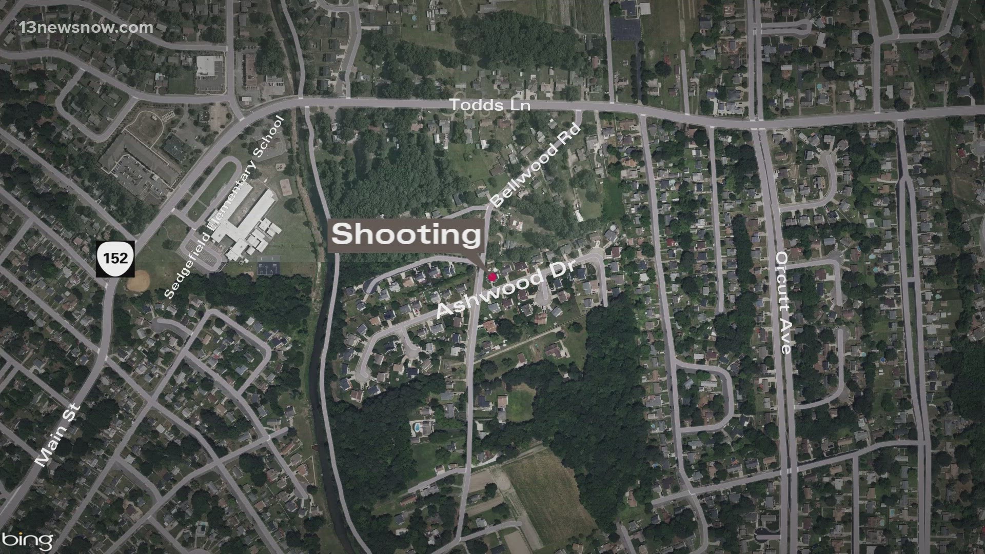 The investigation began around 9 p.m. Tuesday when Hampton dispatchers got a report of a shooting in the 1st block of Ashwood Drive.