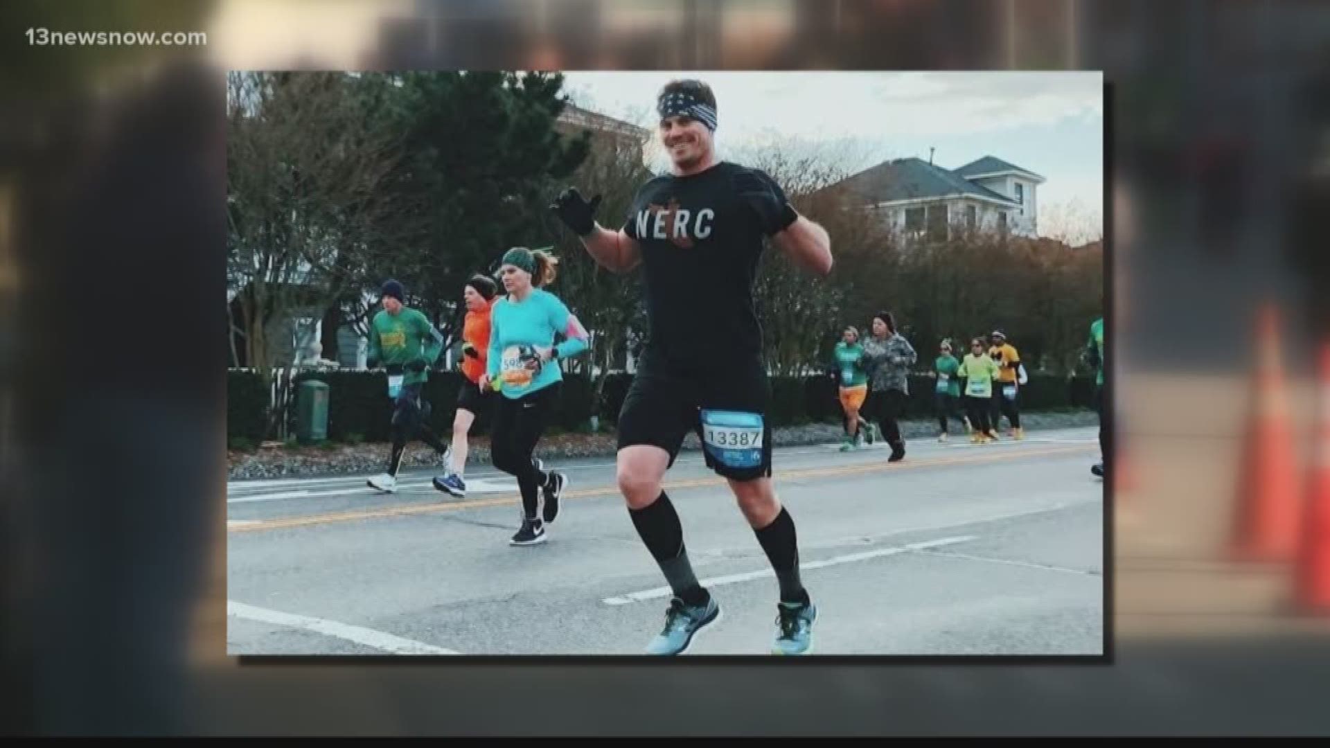 A runner is recovering after he collapsed near the finish line of the Shamrock Half Marathon in Virginia Beach