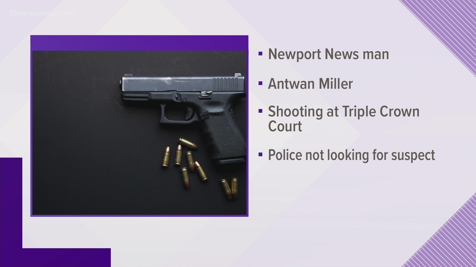 According to Hampton police, Antwan Miller had been in a confrontation with another person at the apartment complex, which resulted in the fatal shooting.