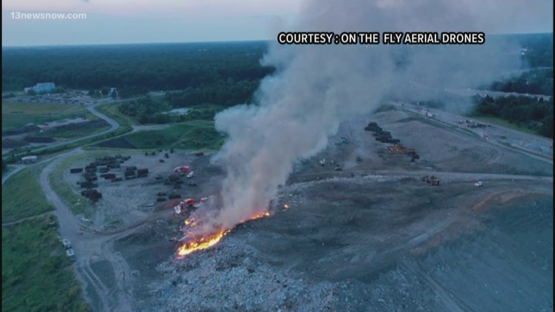 At 7:33 p.m. there were reports of a fire at the Virginia Beach Landfill., but by 9:45 p.m. the fire was out.