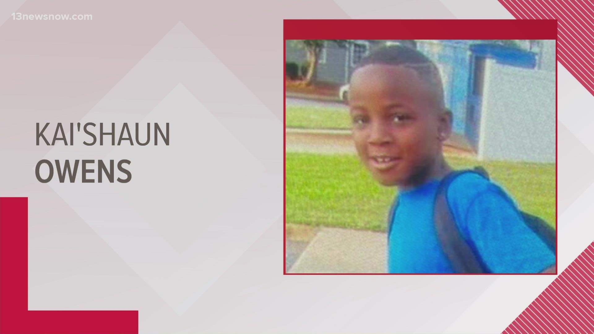 Police say Kai'shaun Owens was last seen around 4:30 p.m.