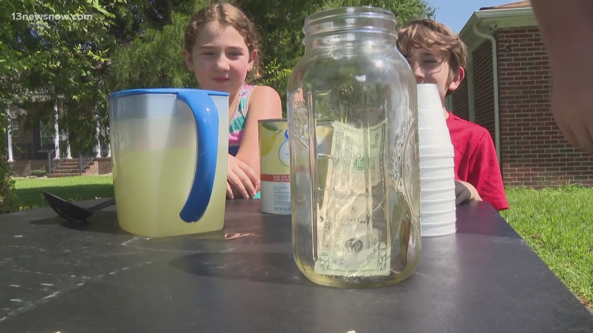 A 19-year-old man was arrested and charged with petit larceny for stealing a cash jar from two kids' lemonade stand in Chesapeake.