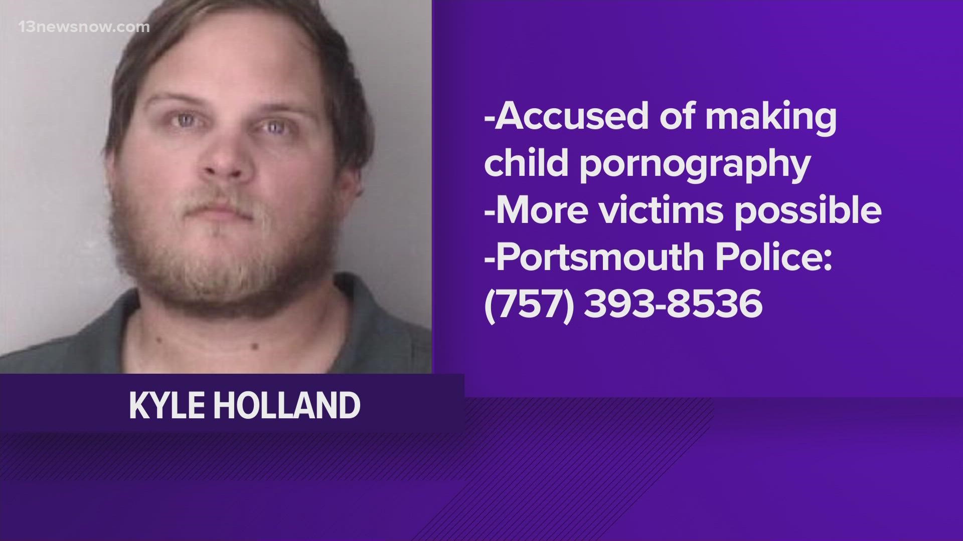 27-year-old Kyle Holland was extradited from Mississippi on Aug. 1, 2022, for allegedly producing child pornography.