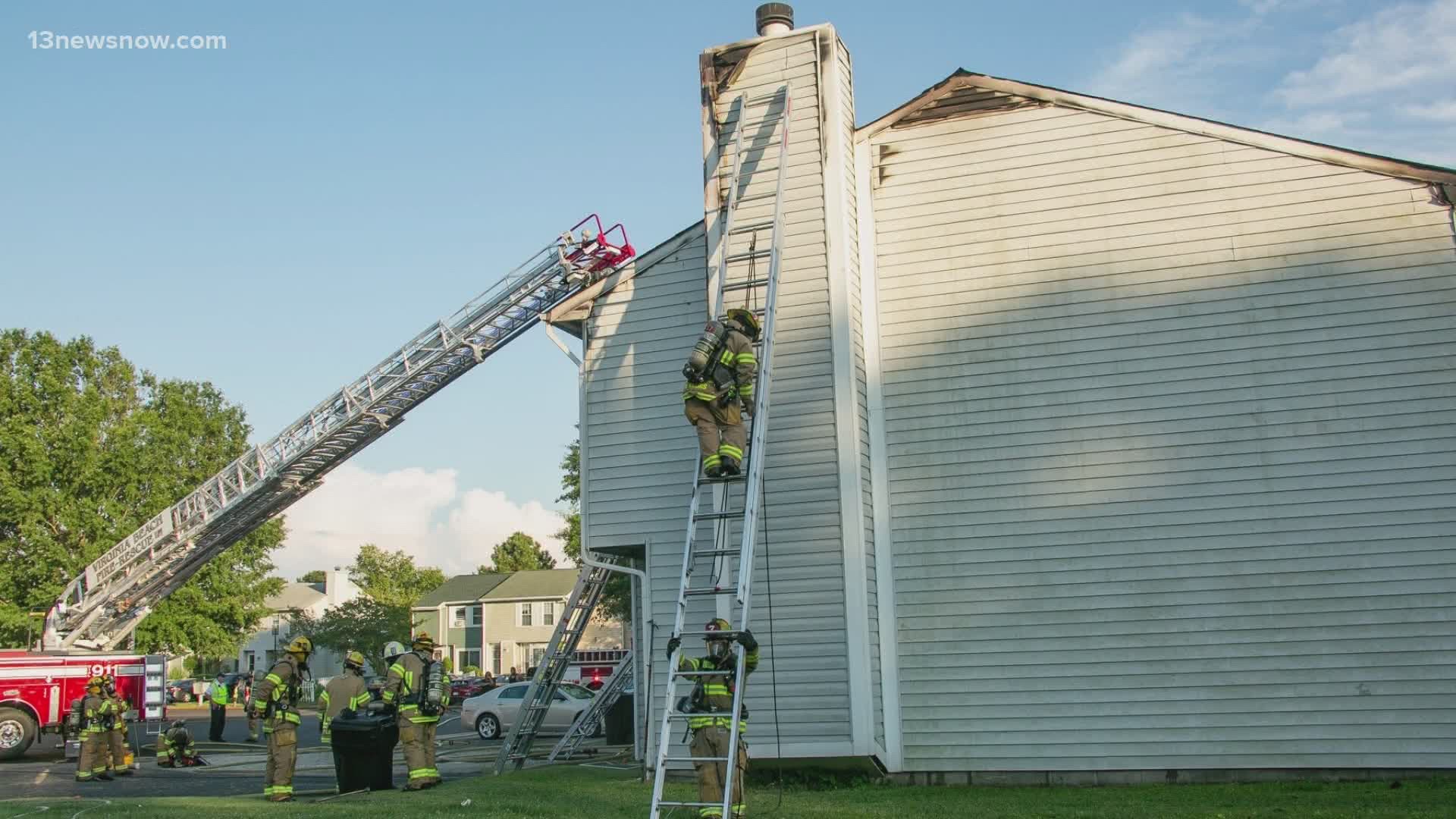 A report from the fire department said the fire was concentrated near the back of the town homes on Netherland Court, and was put out within 25 minutes.