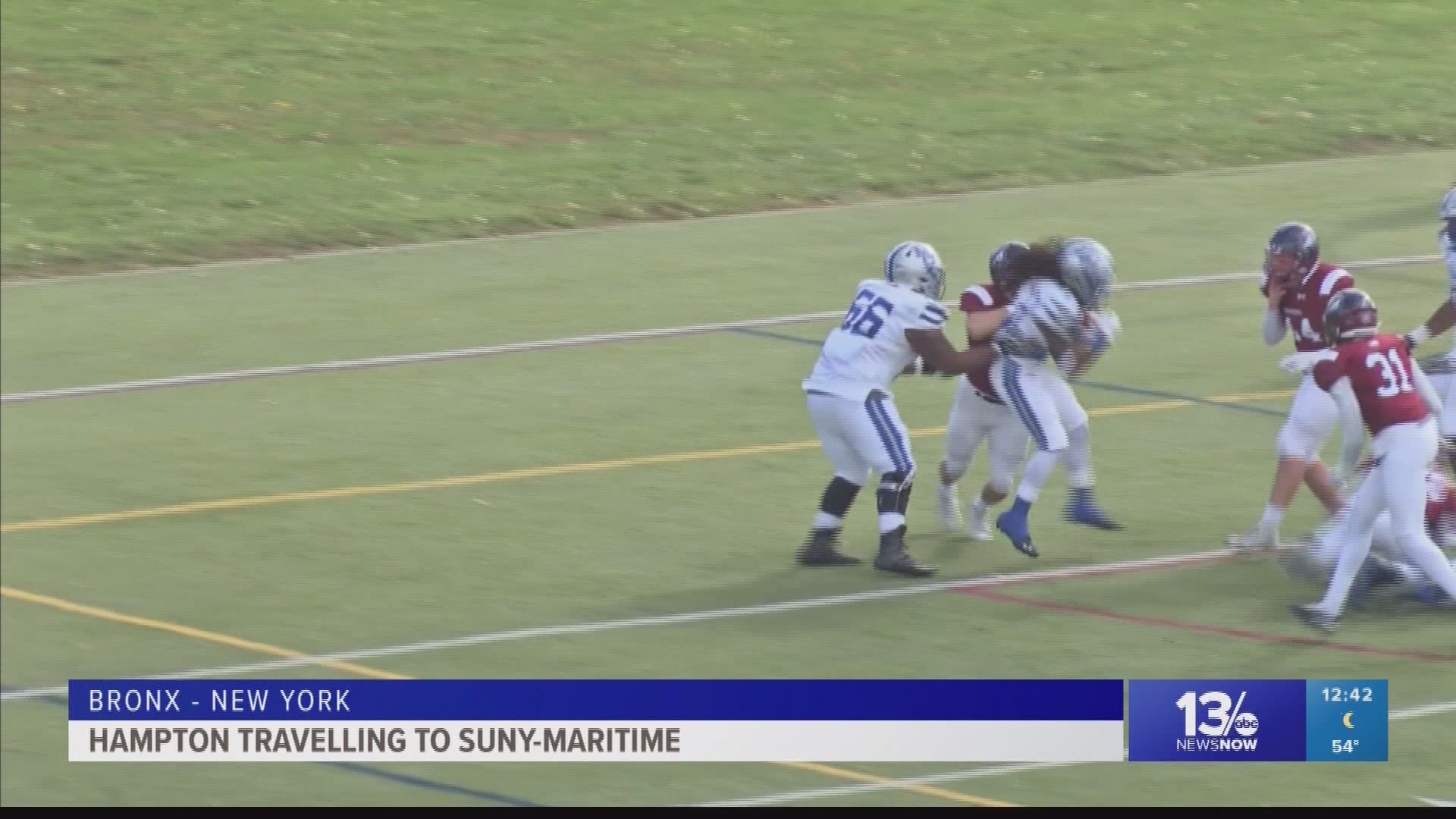 Quarterback, Delmon Williams tossed 3 touchdowns as Hampton rolled past SUNY-Maritime 51-10 for their 4th win in a row.