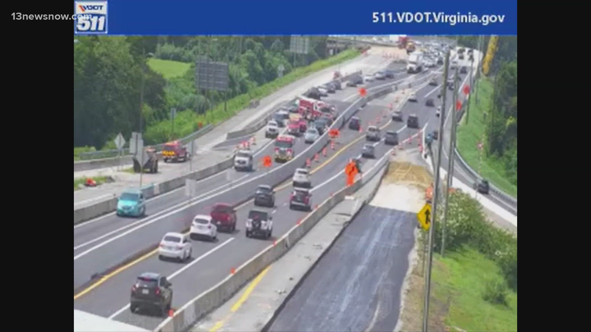 A motorcyclist died in a crash involving a motorcycle on Interstate 64 in Hampton Sunday afternoon.