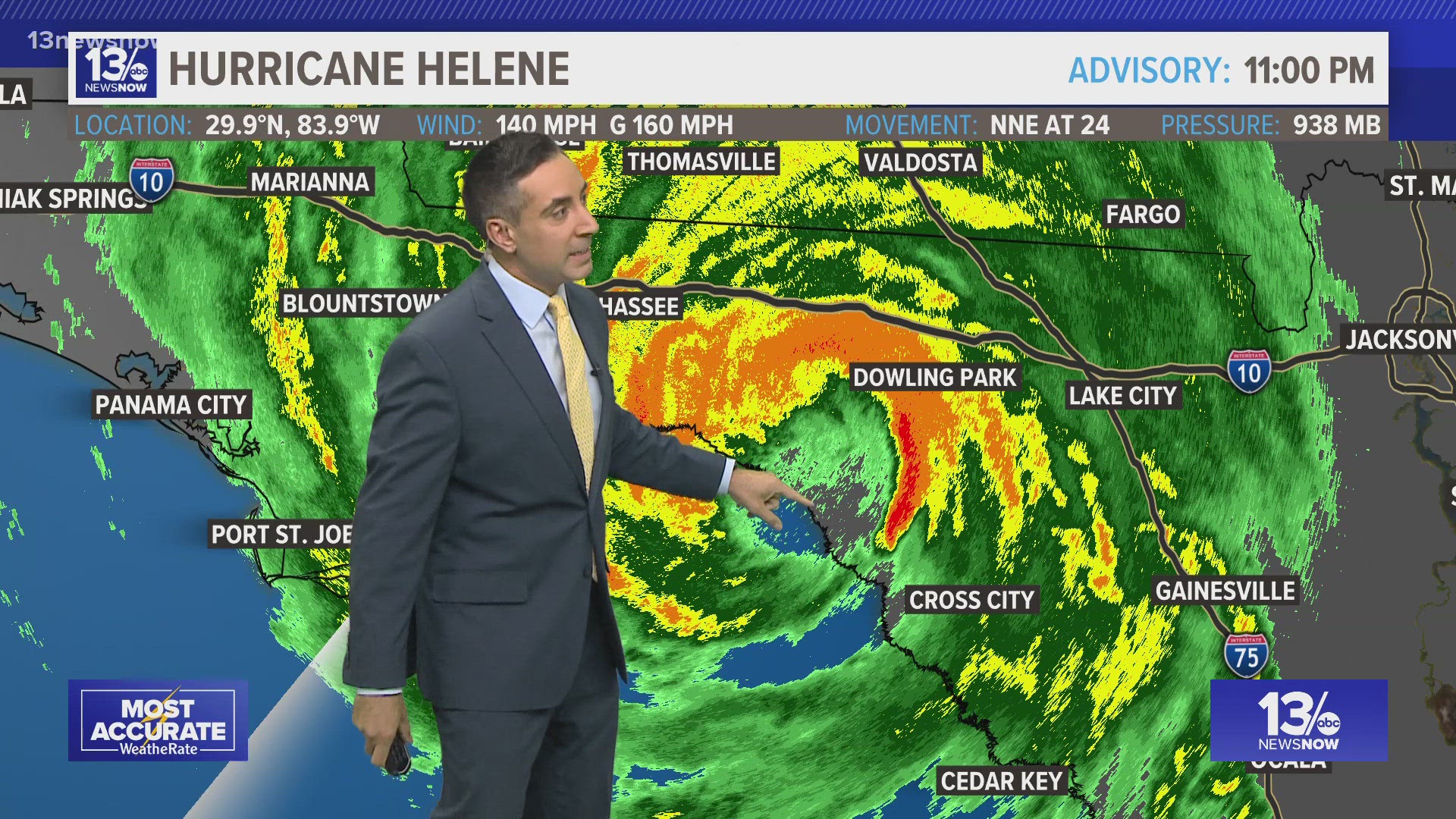 Hurricane Helene officially has reached northwestern Florida.