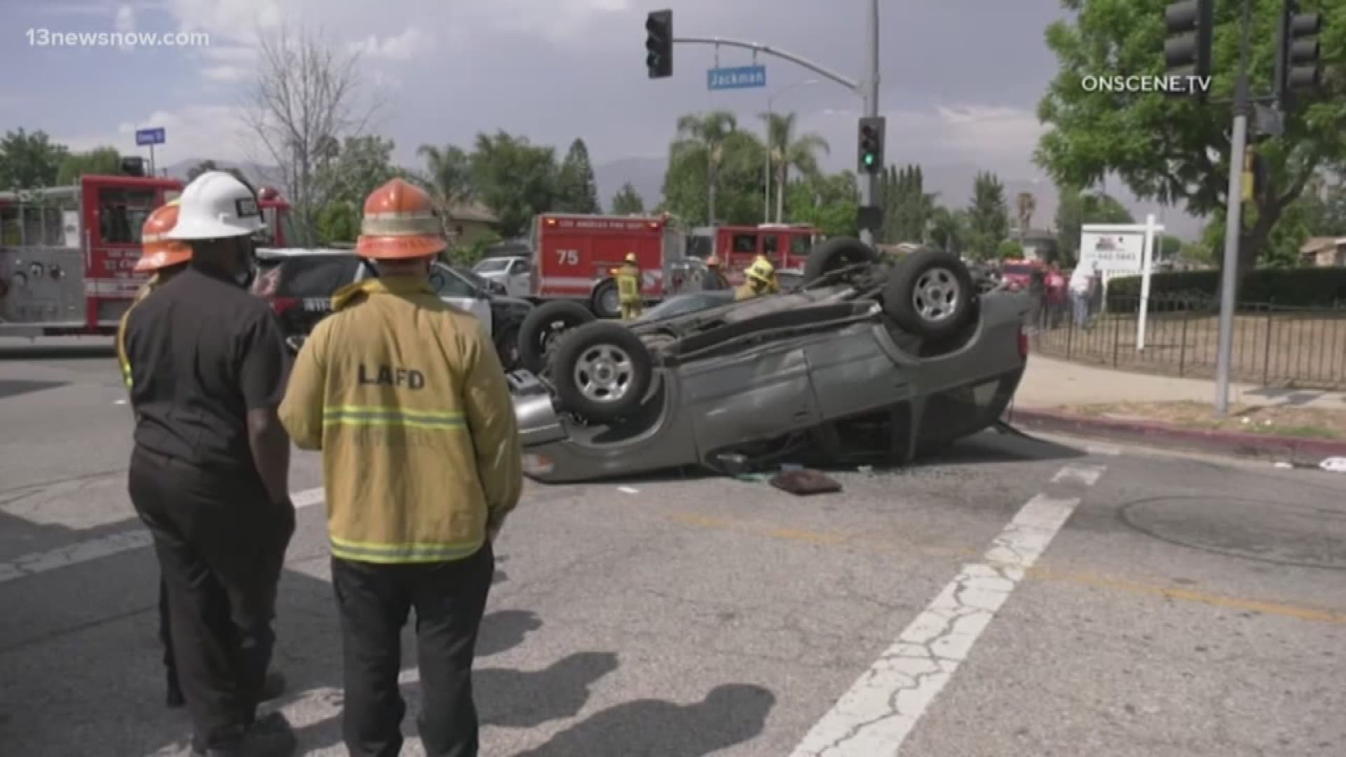 The actor played a hero in real life when he helped rescue a baby from a flipped car after a crash in Los Angeles.
