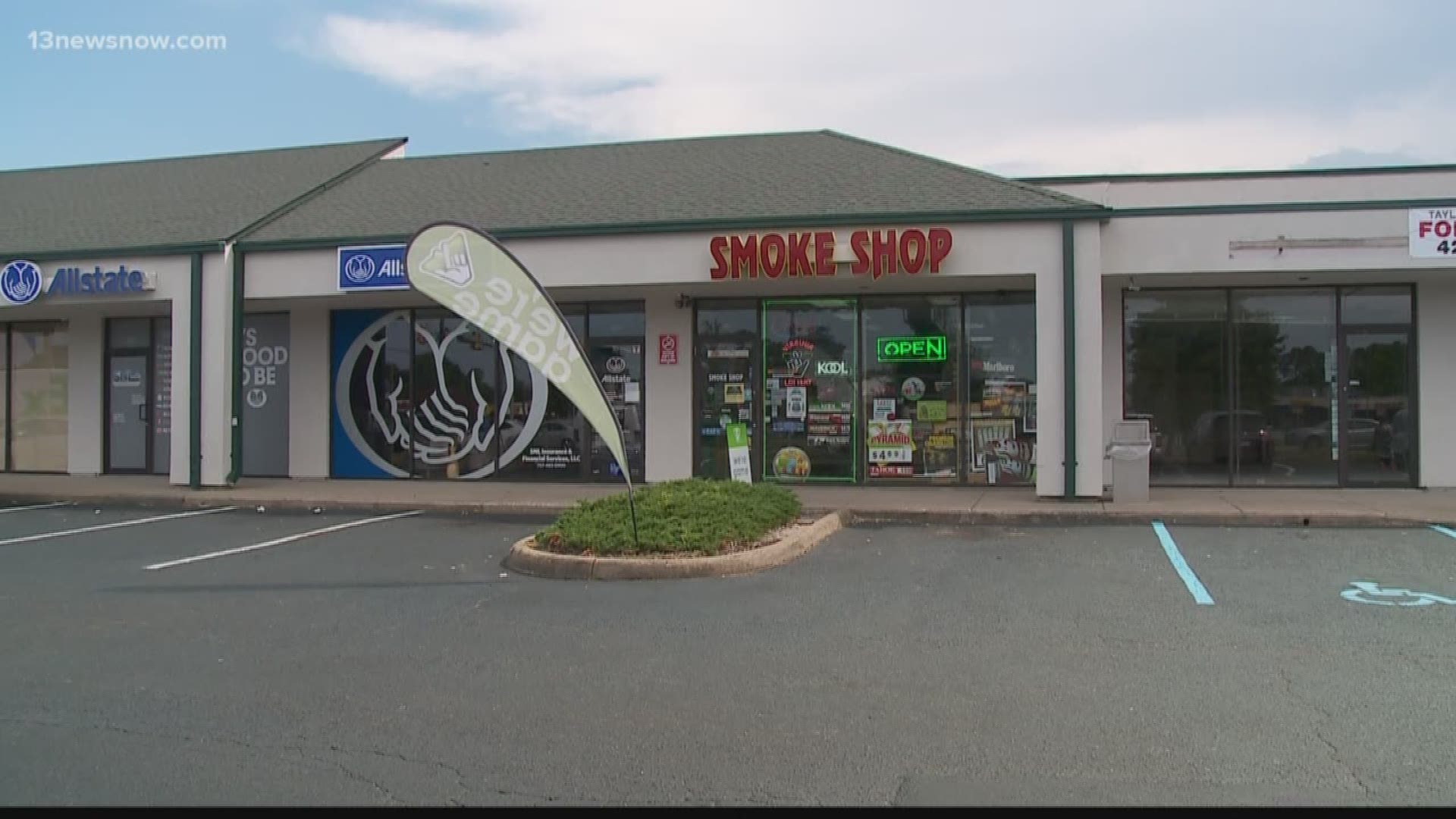 A robbery suspect is on the run after a clerk at a vape store chased him out and shot at him. 