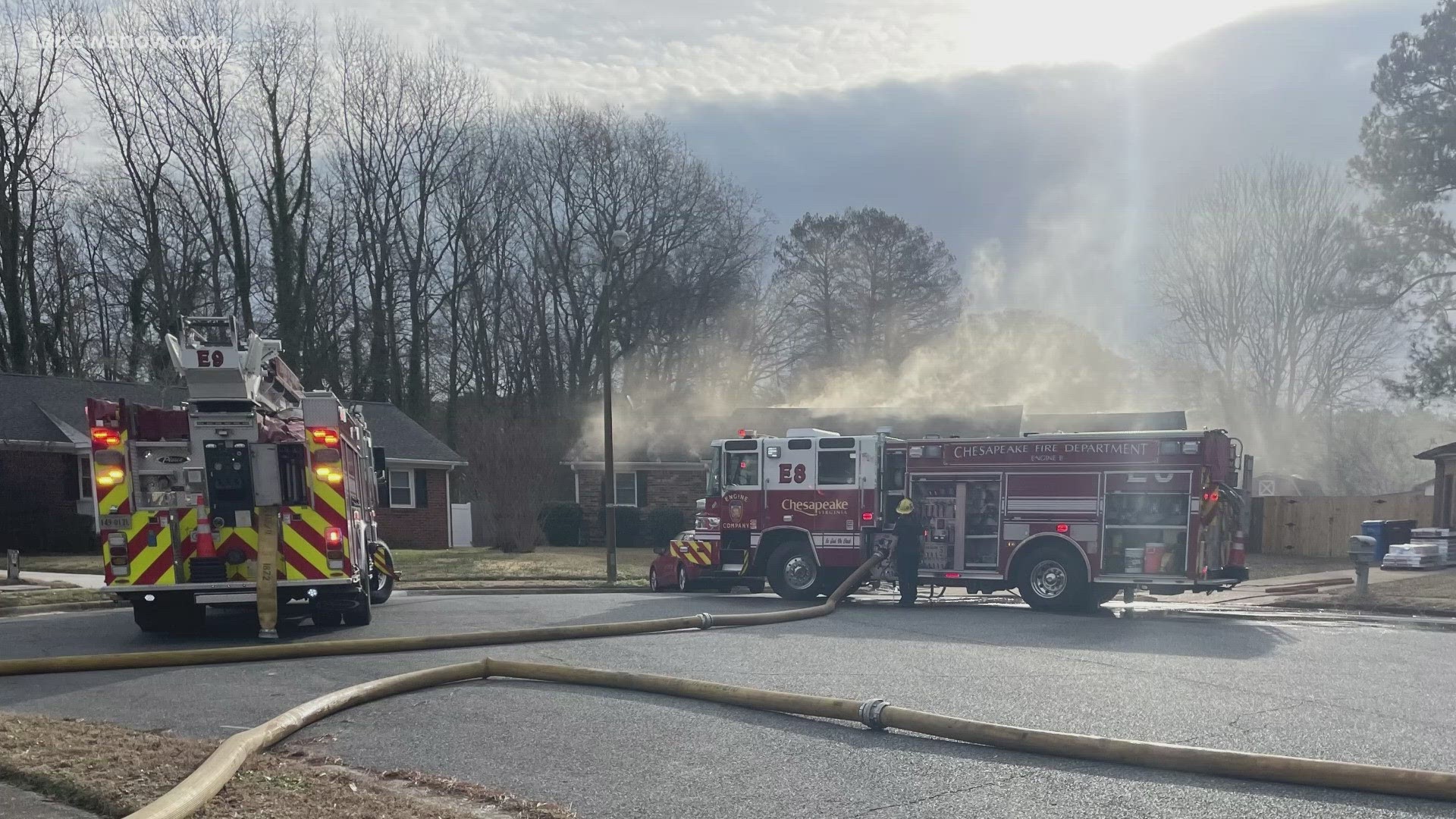 Chesapeake firefighters brought the fire under control within 10 minutes of the call, but the house sustained significant damage.