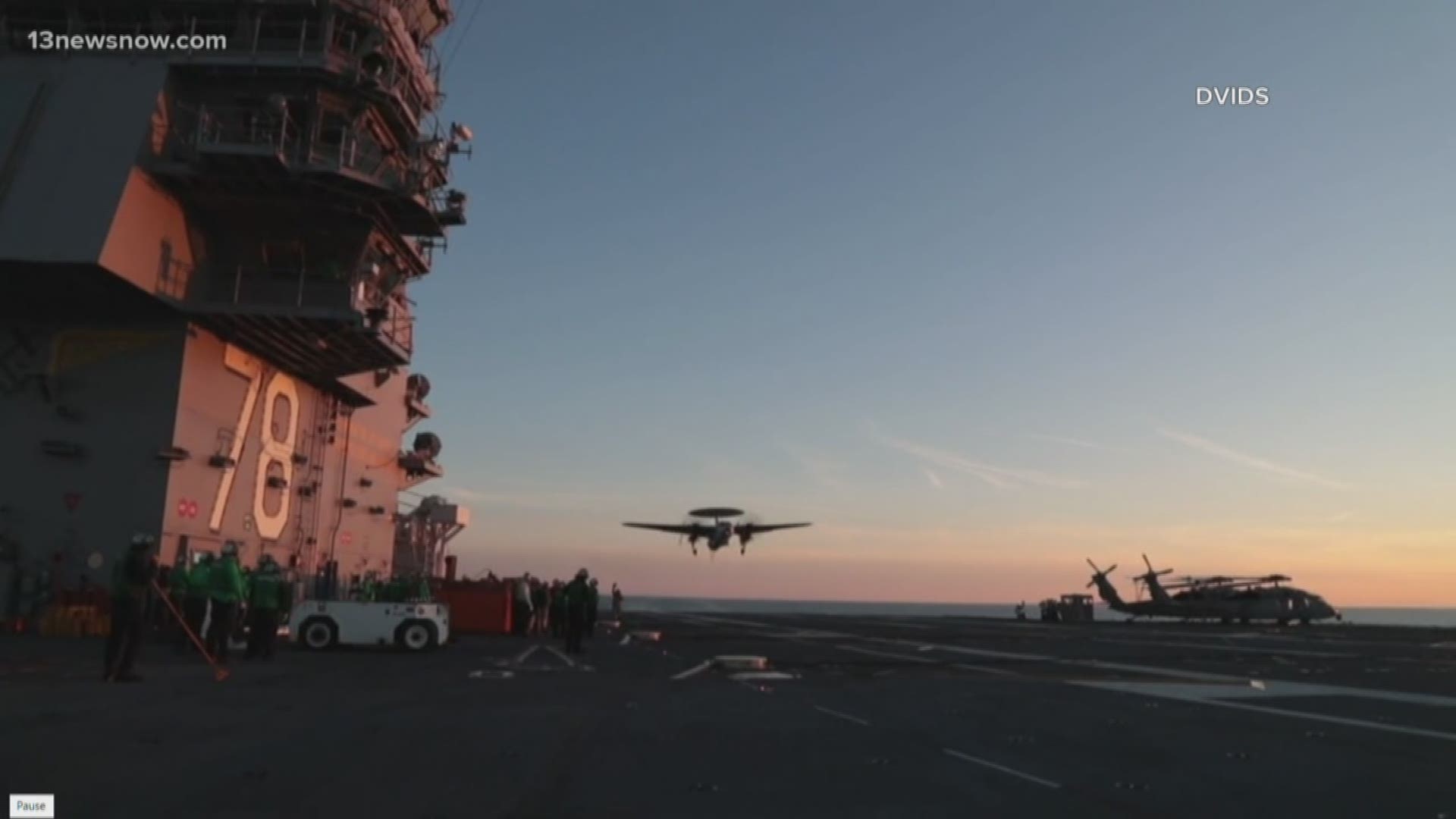 13News Now Mike Gooding has more on how this aircraft testing for the USS Gerald R. Ford is the next step into getting the ship ready for fleet operations.