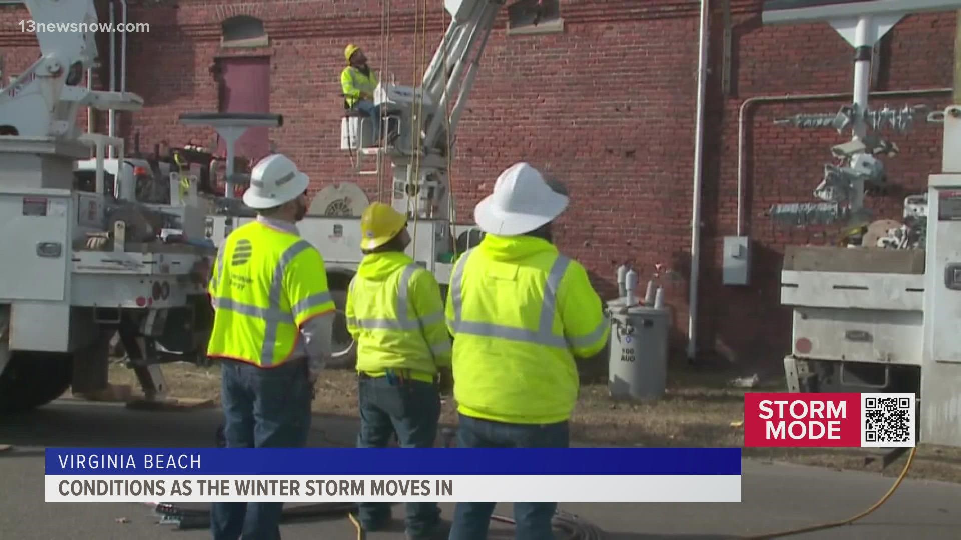 Hampton Roads locals are getting ready for another round of snowfall — while responders, like Dominion Energy crews, are standing by for its impact.
