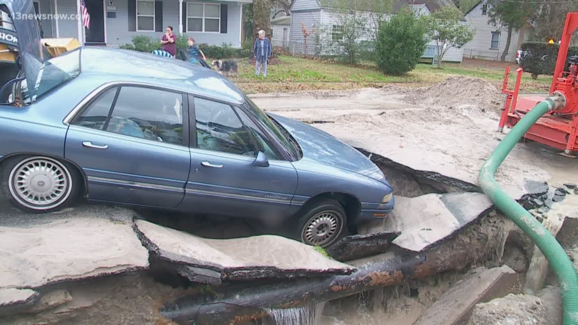 13News Now Ali Weatherton sat down with the woman whose car was damaged after a sinkhole opened up under it. Now, Norfolk leaders say they're not liable for damages.