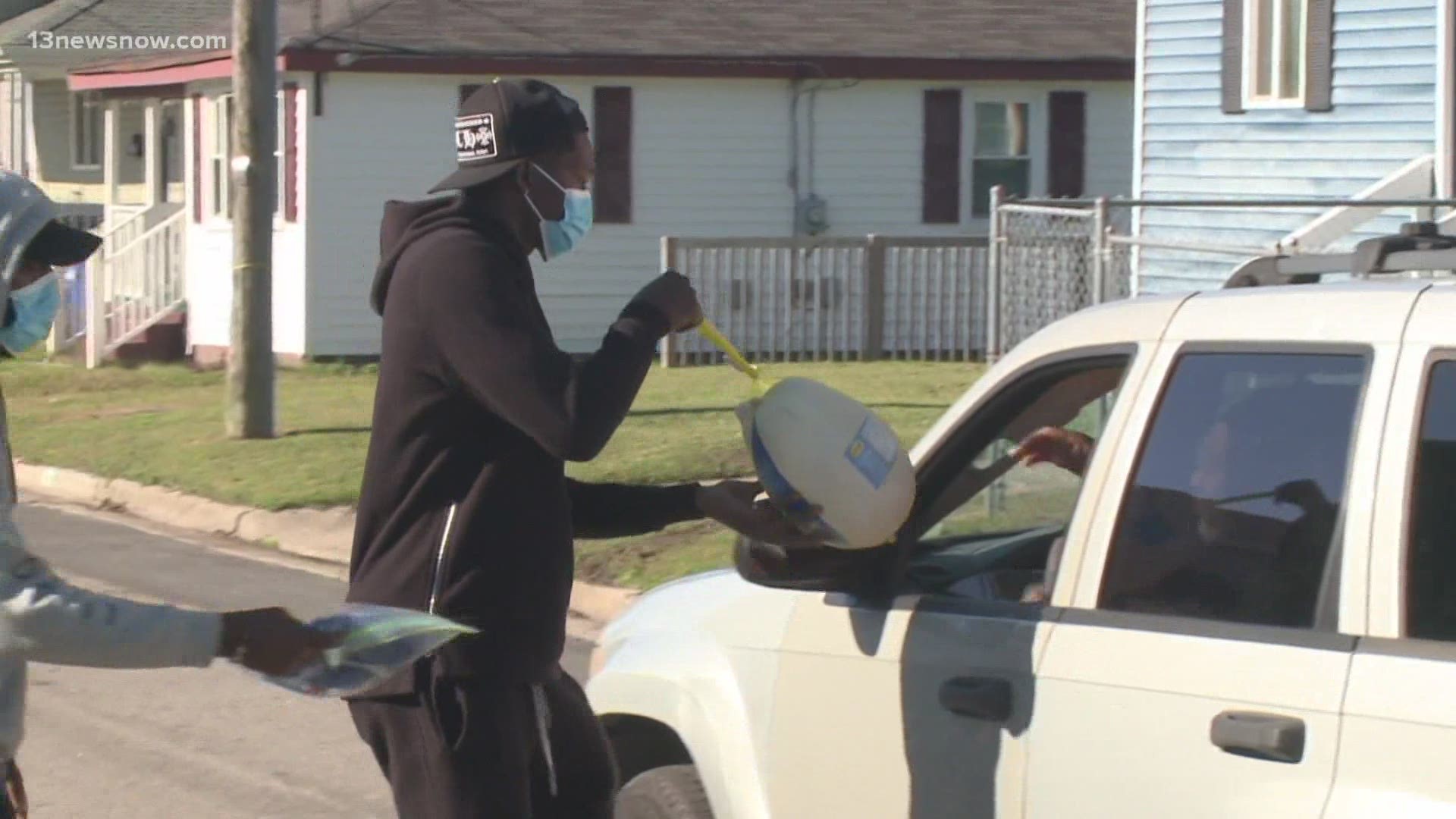 The former Norcom High School standout held his annual "Drive Thru Turkey Giveaway".