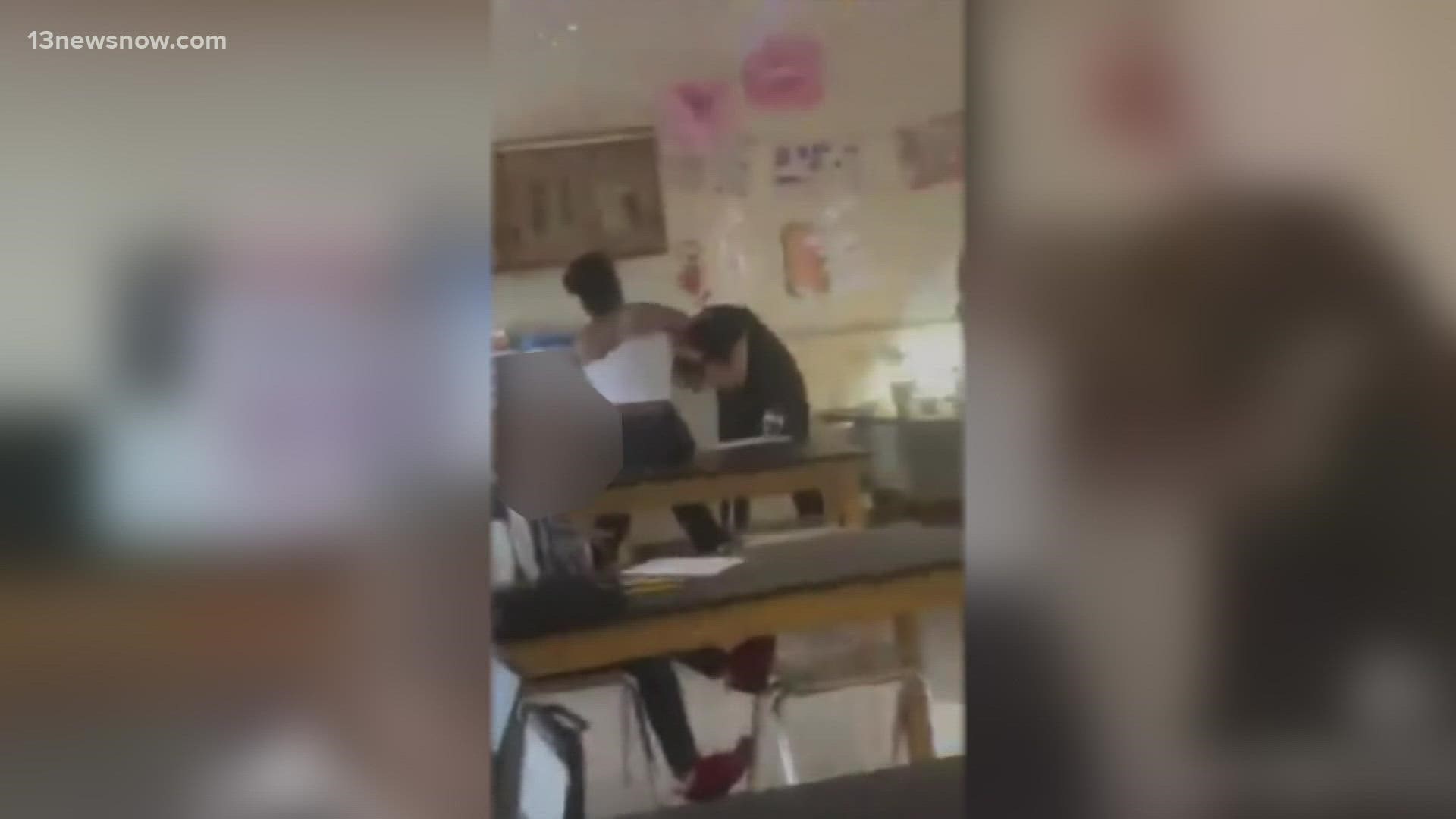 Chesapeake police are investigating after a student was seen on video punching a teacher at Oscar Smith High School.