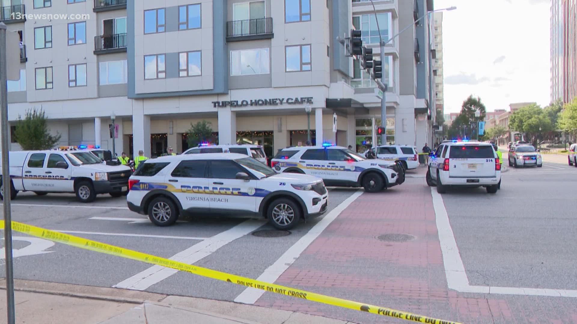 A car hit two pedestrians, killing one there on the crosswalk. The second was taken to the hospital after going into cardiac arrest.