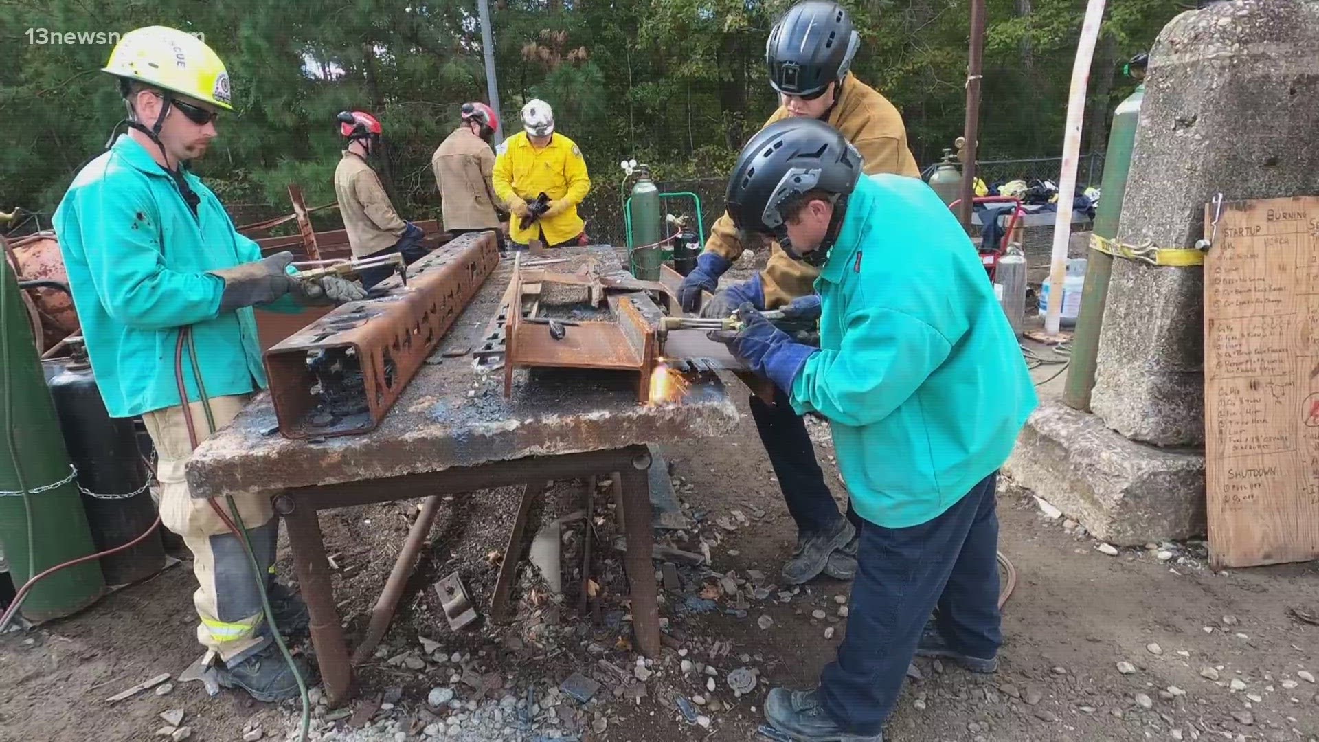 The skills being taught are ones that Virginia Task Force 2 used in Surfside, Florida to assist after the Champlain Towers building collapse in 2021.