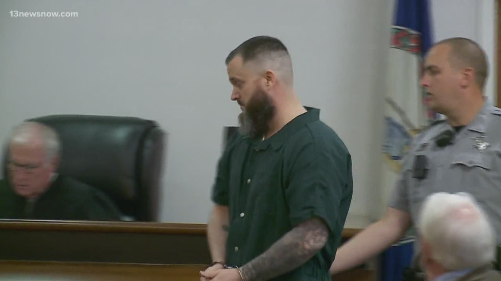 Wesley Hadsell is accused of distributing drugs while incarcerated at Southampton County Jail. He is awaiting trial for the killing of Anjelica 'AJ' Hadsell in 2015.