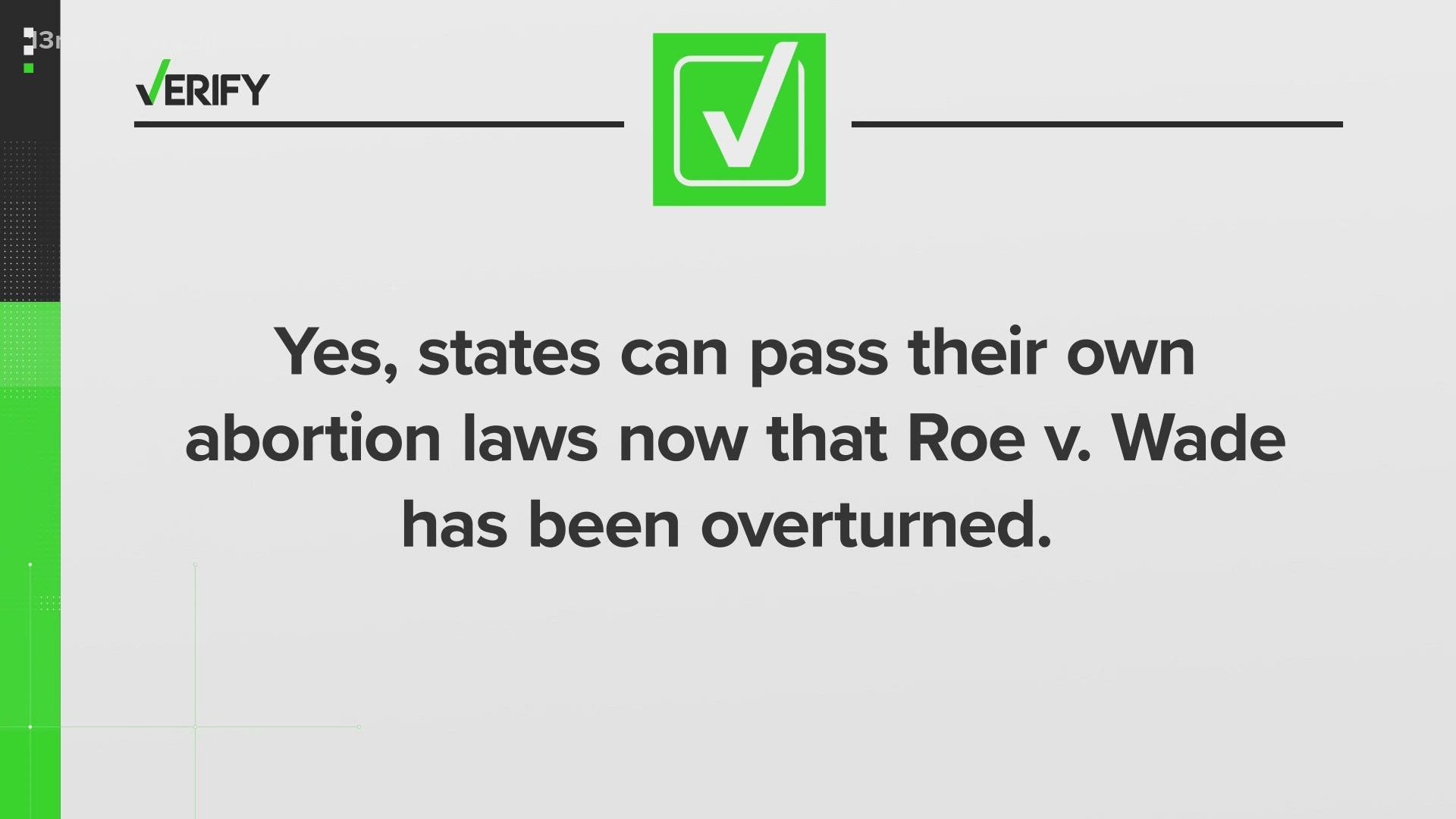 Some states previously passed laws banning or restricting access to abortions. Those laws are now set to go into effect.