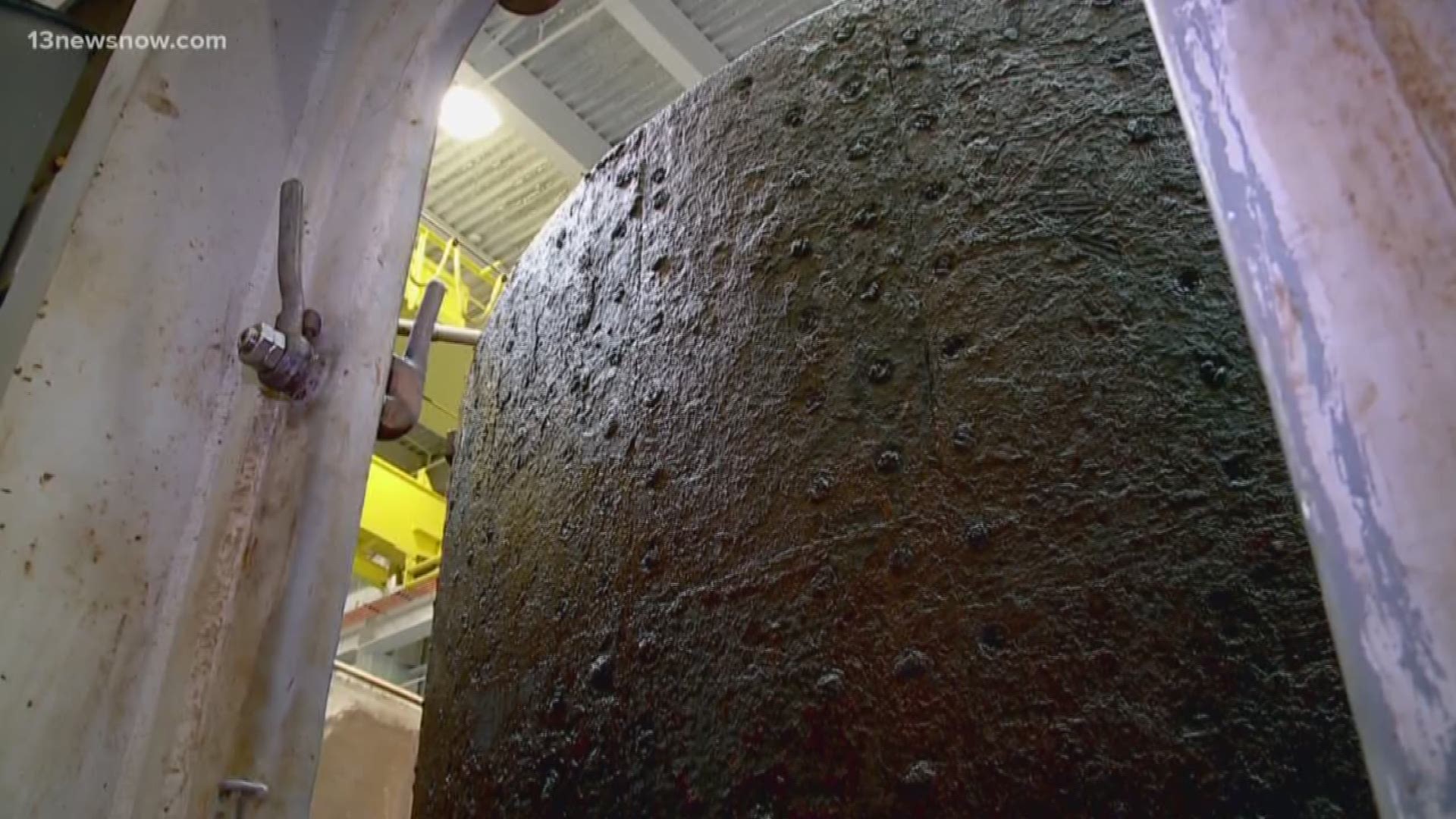 The Mariners' Museum and Park, NOAA and Newport News Shipbuilding are making progress in their restoration and conservation of the turret tower of the USS Monitor.
