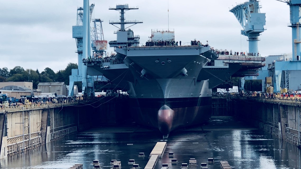 John F. Kennedy aircraft carrier gets ready to leave dry dock for the ...