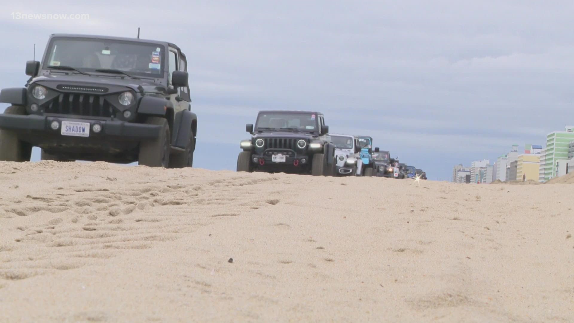 Hundreds of Jeep drivers cruise on the beach for inaugural ‘Jeep Fest