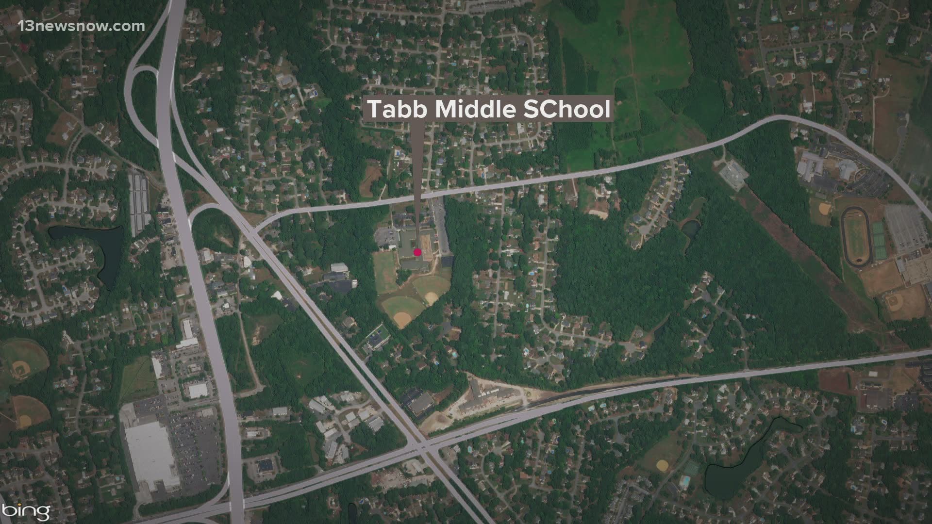 Tabb Middle School staff members heard gunfire near the basketball courts and contacted the York-Poquoson Sheriff's Office.