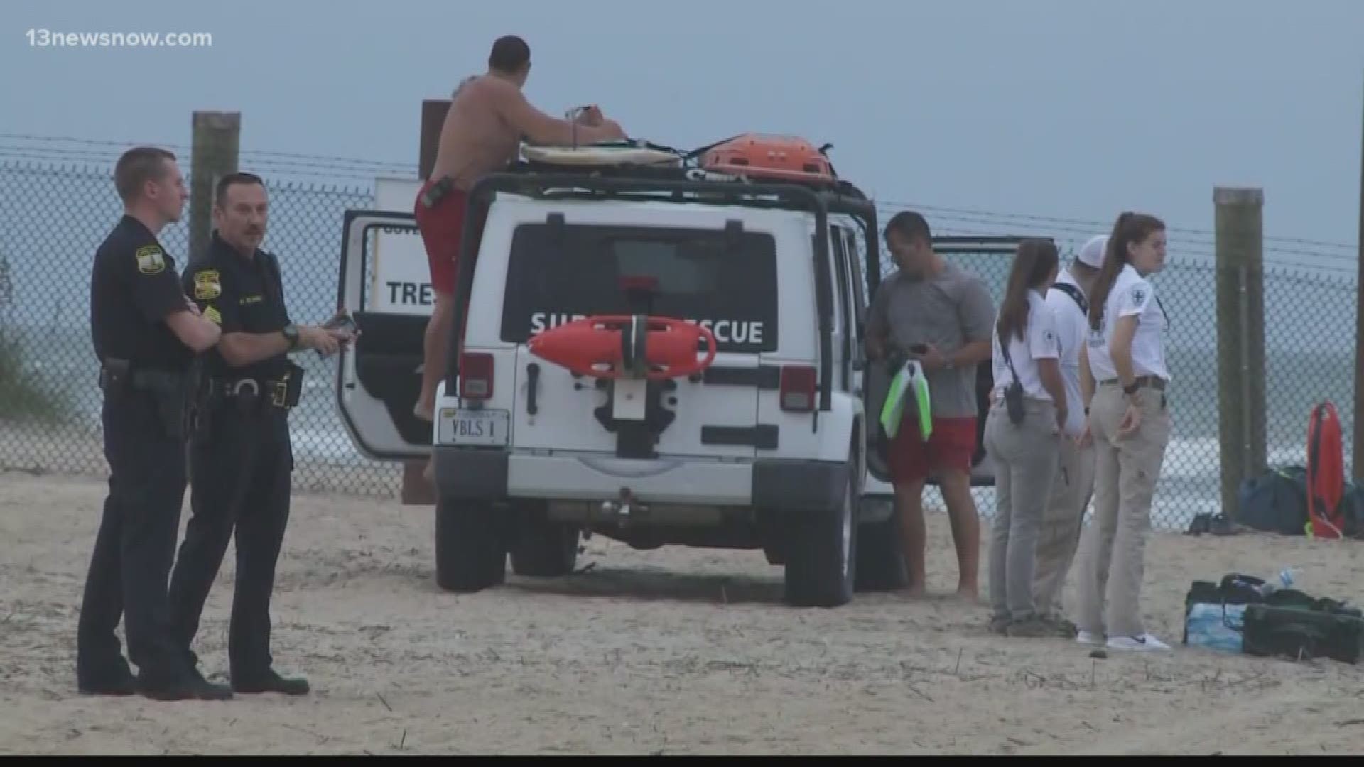 Multiple agencies were searching late Saturday afternoon for a man who disappeared in the ocean off of 89th Street in Virginia Beach.