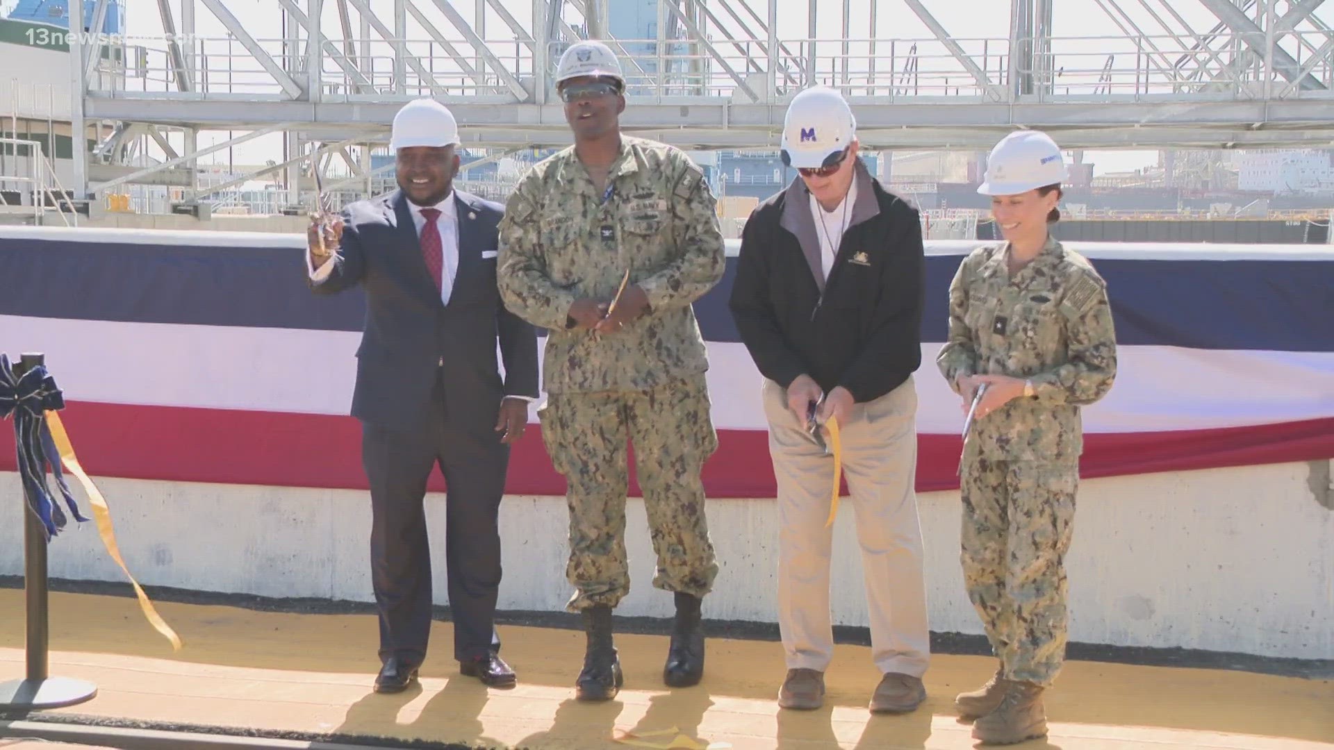 Shipyard officials cut the ribbon to welcome new changes Wednesday.