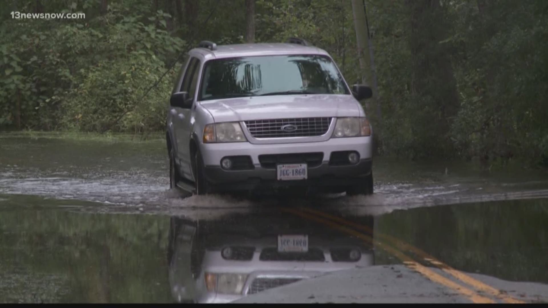 13News Now Meghan Puryear was in Pungo and southern Virginia Beach where roads become rivers due to major tidal flooding.