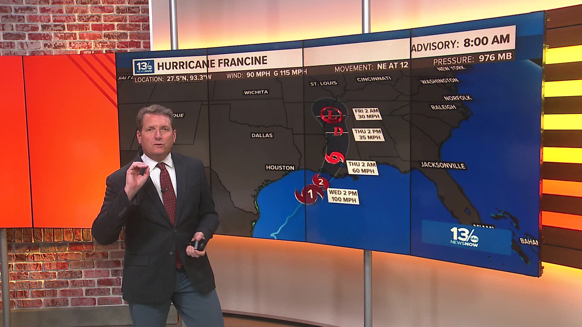 Hurricane Francine continues to approach the Louisiana coast. The system is forecasted to strengthen into a Category 2 before making landfall Wednesday afternoon.