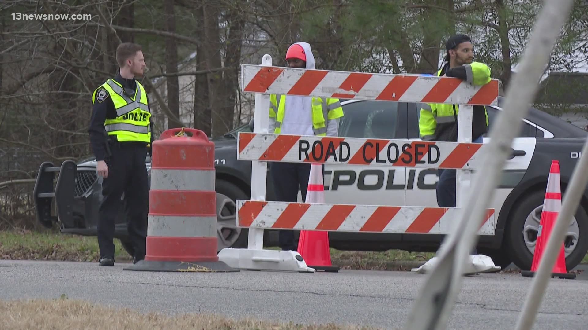 Officials did not give an estimated time the road could be reopened. A Chesapeake Fire spokesperson said a clean-up contractor was also sent to the scene.