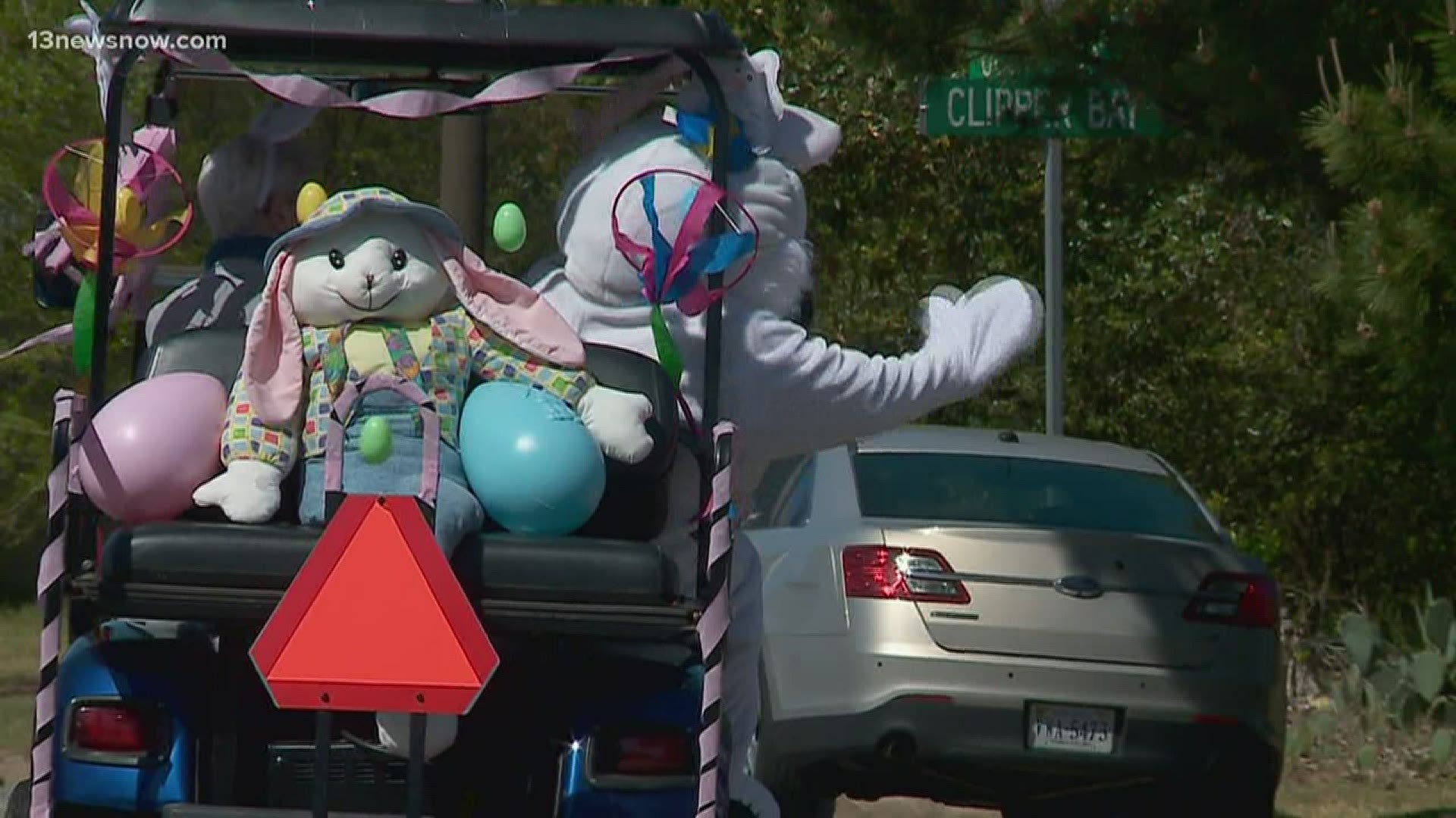 The Easter Bunny parade was part of an early Easter celebration on Saturday in the Virginia Beach neighborhood.