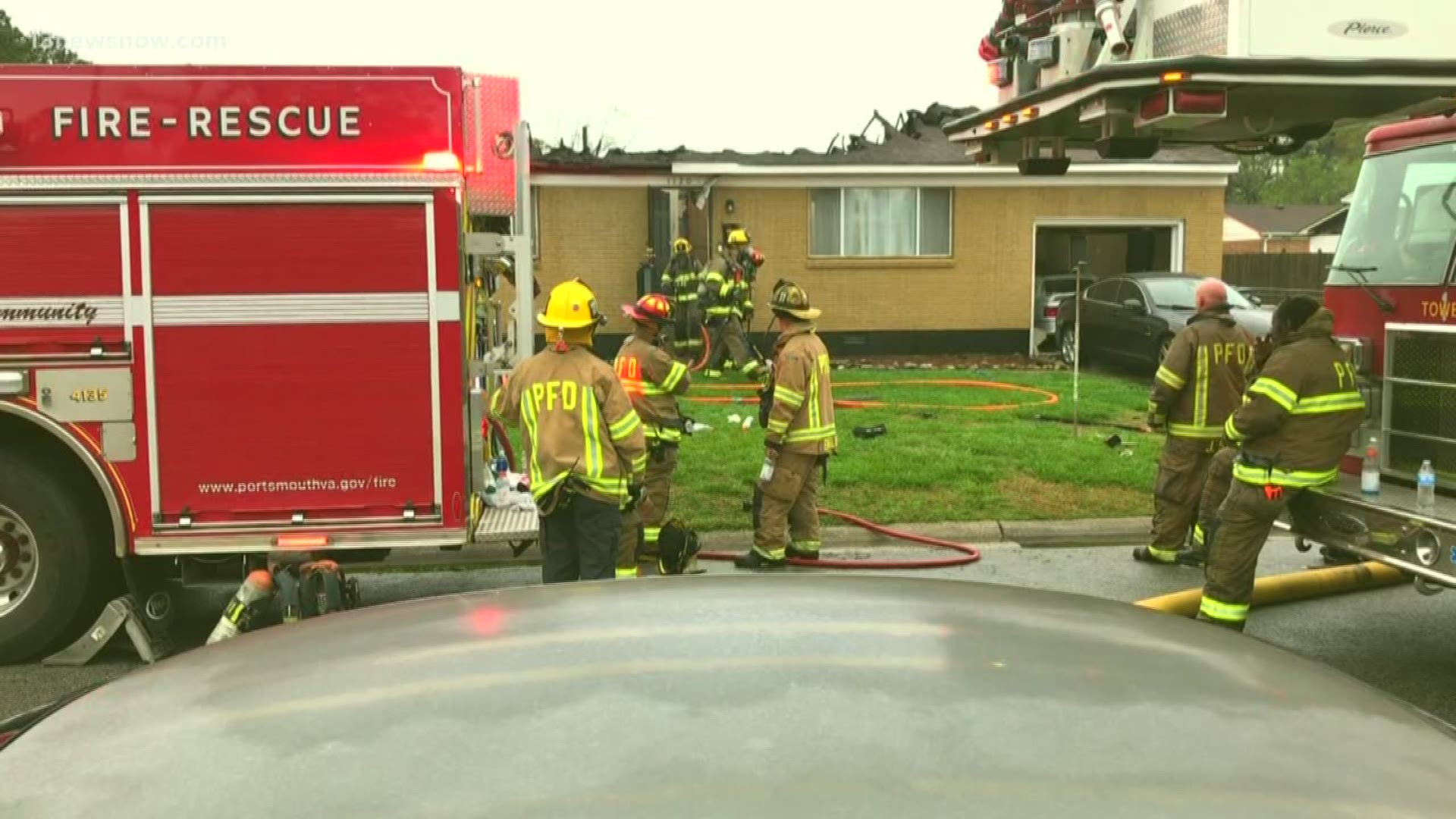 Crews arriving at the home in the 1100 block of Alcindor Road found heavy fire coming from the roof.